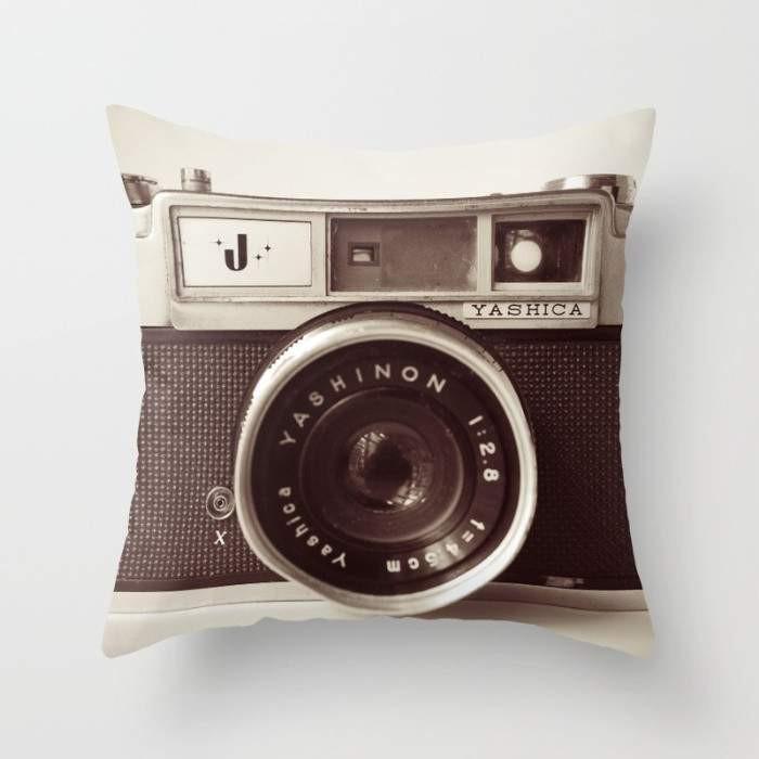 Scorpius camera cushion pillow featuring soft textile fabric and a comfortable, supportive design for photography enthusiasts.