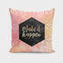 Scorpius Make It Happen cushion with motivational text in soft fabric, decorative pillow for sofa or bed.