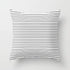 Scorpius Minimal Stripes Pillow with simple black and white striped textile design for modern home décor.