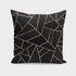 Velvet black and rose gold cushion by Scorpius, soft textile pillow with elegant color contrast and plush texture.