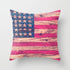 Vintage pink patriotic American flag pillow by Scorpius featuring retro wood design and classic textile details.