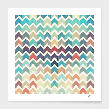 Scorpius Watercolor Chevron Pattern II cushion with soft fabric and vibrant watercolor chevron design on a decorative pillow.