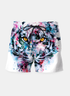 Blue tiger print shorts by Sky Felix, featuring a casual design with a comfortable fit and vibrant animal pattern.