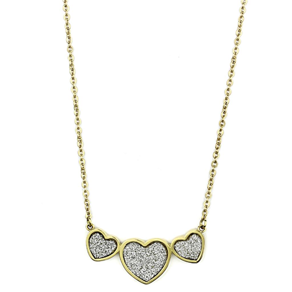 Turquoise Tiger TK1127 stainless steel necklace with gold ion plating, featuring a sleek, modern design with a polished finish.