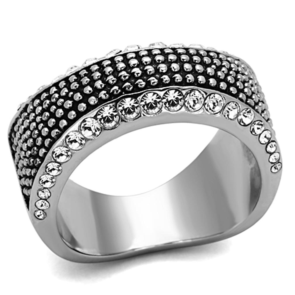 Turquoise Tiger TK1216 stainless steel ring with a high-polished, no-plating finish, showcasing a sleek, shiny band.