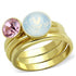 Turquoise Tiger TK1785 stainless steel ring with IP gold ion plating, featuring a sleek, polished design on a white background.