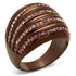 Turquoise Tiger TK1789LC IP coffee stainless steel ring with a sleek, polished design and smooth band.