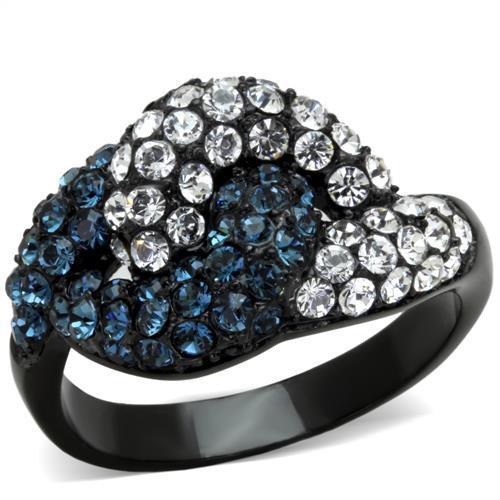 Turquoise Tiger TK1833 IP black stainless steel ring with ion plating, showcasing a sleek and modern design.