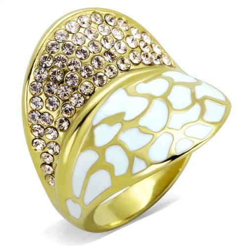 Turquoise Tiger TK1851 stainless steel ring with gold-ion plating, featuring a sleek, polished design suitable for everyday wear.