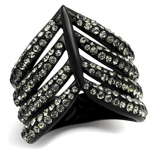 Turquoise Tiger TK2097 IP black ion-plated stainless steel ring with sleek, modern design and polished finish.