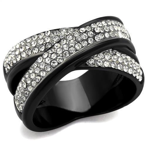 Turquoise Tiger TK2278 two-tone IP black stainless steel ring with sleek design and polished finish.