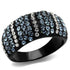 Turquoise Tiger TK2355 IP black ion-plated stainless steel ring showcasing a sleek, modern design with a polished finish.