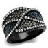 Turquoise Tiger TK2357 IP Black stainless steel ring featuring sleek ion plating, designed for stylish wear.