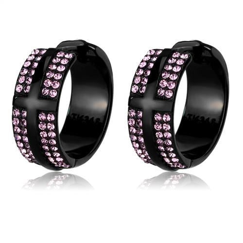 Turquoise Tiger TK2386 IP black stainless steel earrings with sleek, polished design and top-grade craftsmanship.