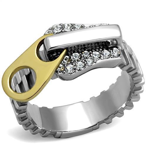 Turquoise Tiger TK2520 Two-Tone IP Gold stainless steel ring with sleek design and polished finish.