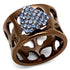 Turquoise Tiger TK2676 IP coffee light stainless steel ring featuring a sleek, polished band with a modern design.