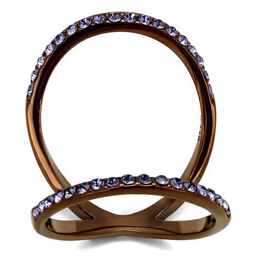 Turquoise Tiger TK2693 IP coffee light stainless steel ring displayed on a white background.