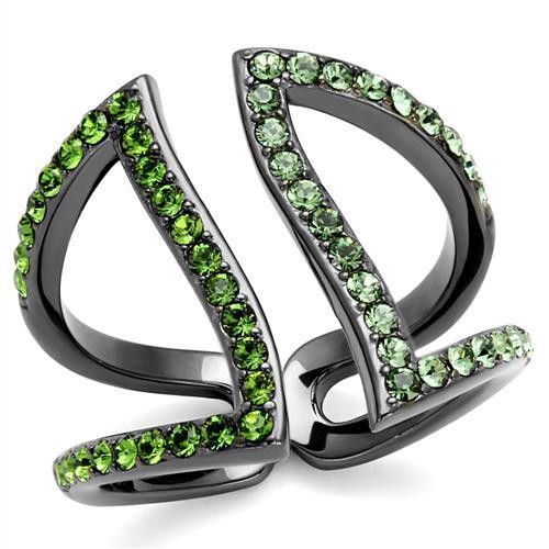 Stainless steel IP Light Black ring from Turquoise Tiger, featuring a sleek, modern design with a smooth finish.