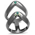 Turquoise Tiger TK2757 IP Light Black stainless steel ring with a sleek, polished finish, designed as a stylish IP gun ring.