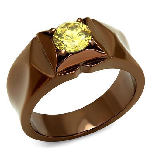 Turquoise Tiger TK2773 IP coffee light stainless steel ring, showcasing a sleek, modern design with a polished finish.