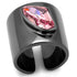 Turquoise Tiger TK2829 IP Light Black stainless steel ring with sleek design, showcasing a modern jewelry piece.