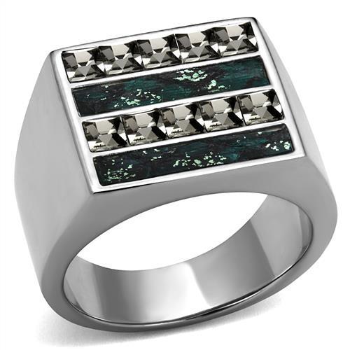 High polished stainless steel ring from Turquoise Tiger, showcasing a sleek, reflective surface and modern design.