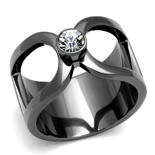 Stainless steel ring from Turquoise Tiger, model TK2897 IP Light Black IP Gun finish, showcasing a sleek, modern design.