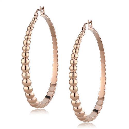 Turquoise Tiger TK3068 rose gold ion-plated stainless steel earrings with a sleek, minimalist design for jewelry enthusiasts.