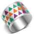 High polished stainless steel ring from Turquoise Tiger TK675, showcasing a sleek, shiny finish and simple band design.