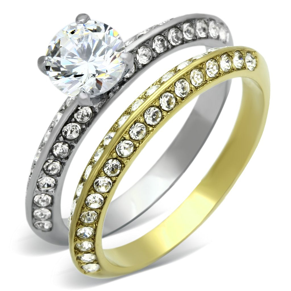 Two-tone IP gold stainless steel ring from Turquoise Tiger, featuring a sleek design and durable craftsmanship.