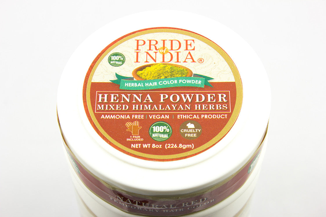 Azure Eurybia Hair Bloom Natural Red Hair Color with Henna and Himalayan Herbs, showing rich red powder and herbal mixture in a bowl.
