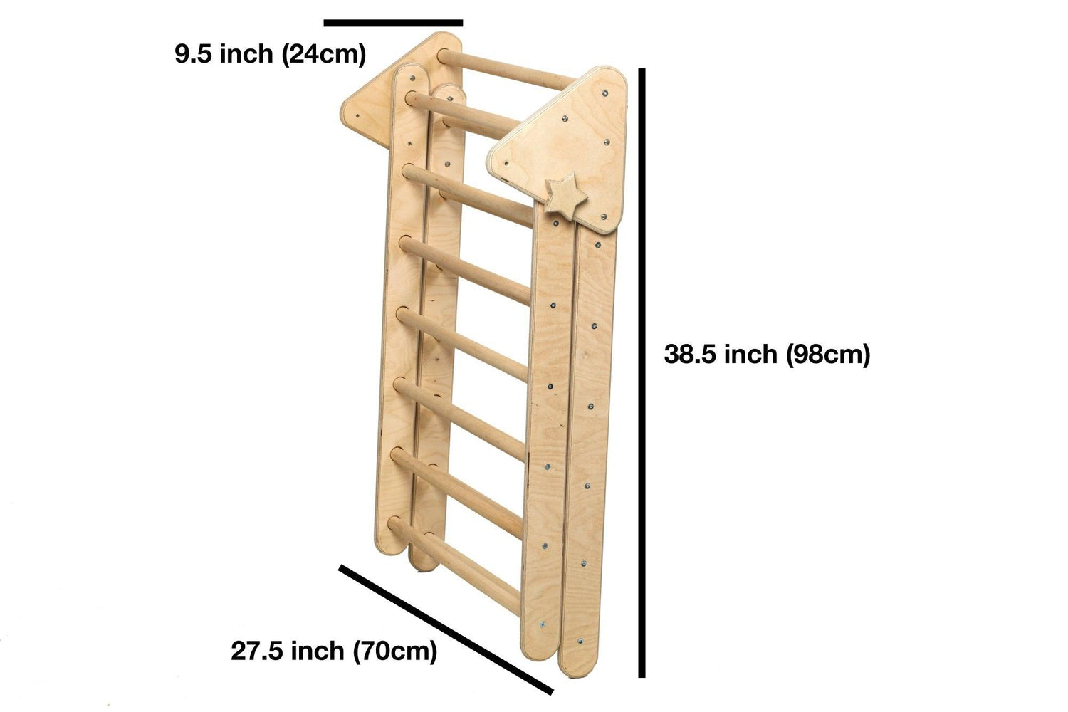 Red Oceanus climbing triangle with tent cover, mat, and ramp, folded for storage, designed for children&