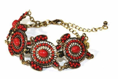 Colorful bead drop turtle bracelet by Silver Hestia featuring vibrant beads and a detailed turtle charm.
