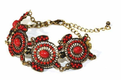 Colorful bead drop turtle bracelet by Silver Hestia featuring vibrant beads and a detailed turtle charm.