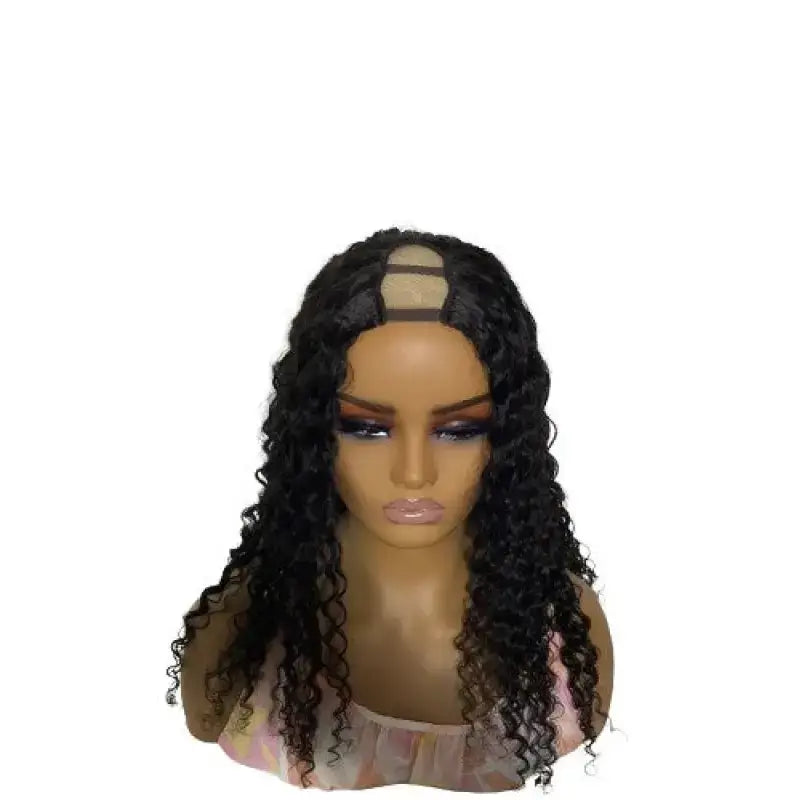 Peach Clymene U-nece versatile U part wig made of premium human hair, showing the natural hairline and wig cap underside.