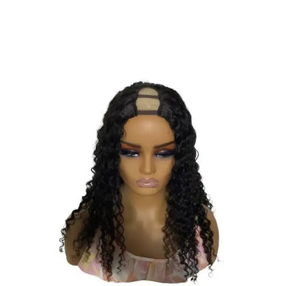 Peach Clymene U-nece versatile U part wig made of premium human hair, showing the natural hairline and wig cap underside.