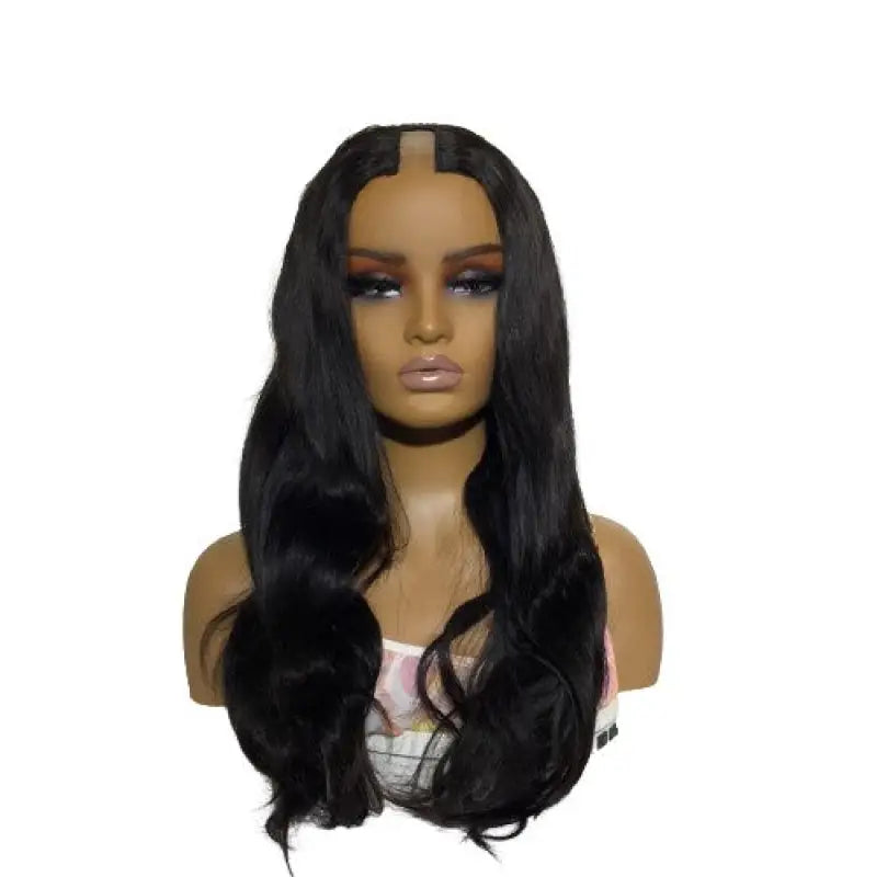 Peach Clymene U-nece versatile U-part wig made of premium human hair, showing the wig&