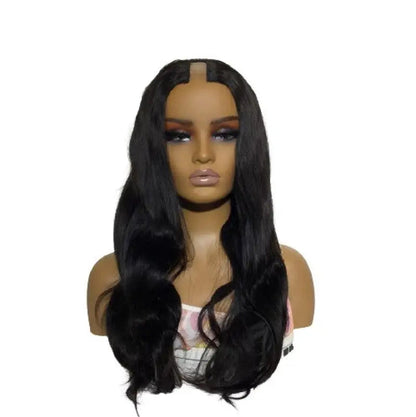 Peach Clymene U-nece versatile U-part wig made of premium human hair, showing the wig&