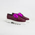 Red Electra Faced fuchsia leather platform creepers, stylish footwear with chunky soles and vibrant color, perfect for bold fashion statements.