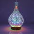 Ozdingo Essential Oil Aroma Diffuser with 3D Fireworks mirror design, ultrasonic glass air diffuser for aromatherapy and humidification