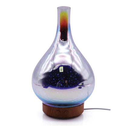 Ozdingo mirror 3D fireworks ultrasonic essential oil diffuser with glass body and LED lamp for aromatherapy and humidification