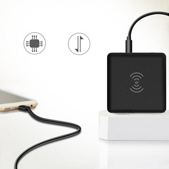 Salmon Lucky Global Gadget Charger world traveler multi-power portable tech accessory with multiple plug options on a white background.
