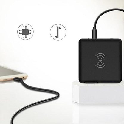 Salmon Lucky Global Gadget Charger world traveler multi-power portable tech accessory with multiple plug options on a white background.