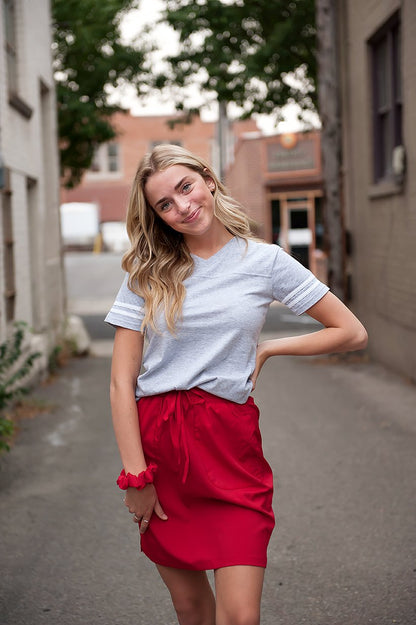 Lavender Danae DT BREEZE sporty red skirt for women, lightweight athletic skirt with a comfortable fit, suitable for active wear