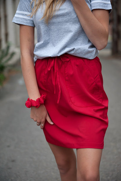 Red DT BREEZE Sporty Skirt by Lavender Danae, women&