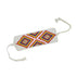 White geometric beaded cuff bracelet by Ariel, featuring a modern design with intricate beadwork and sleek shape.
