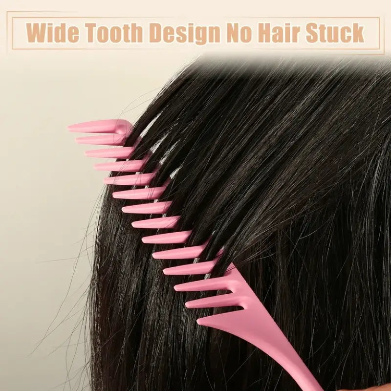 Black Peach Clymene wide-tooth detangler comb for gentle, tangle-free hair styling and easy wig detangling.