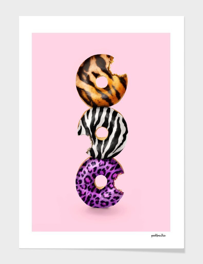 Scorpius Wild Donut framed art print, vibrant home decor with colorful donut illustration in stylish frame.