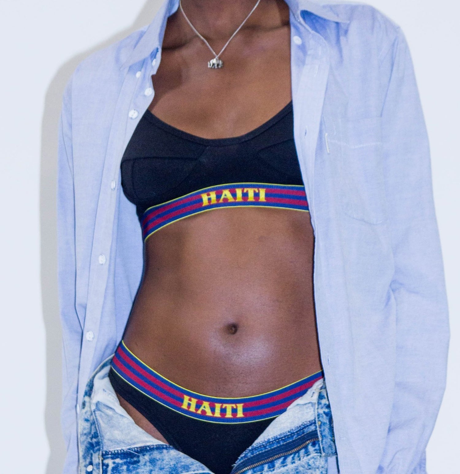 Fuchsia Alder Sabbat x RLTD Haiti Revolution bralette for women, featuring vibrant fabric and comfortable fit.