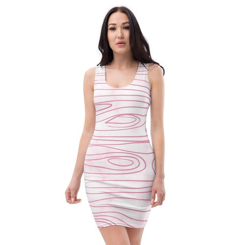 Pink line art sketch print women&